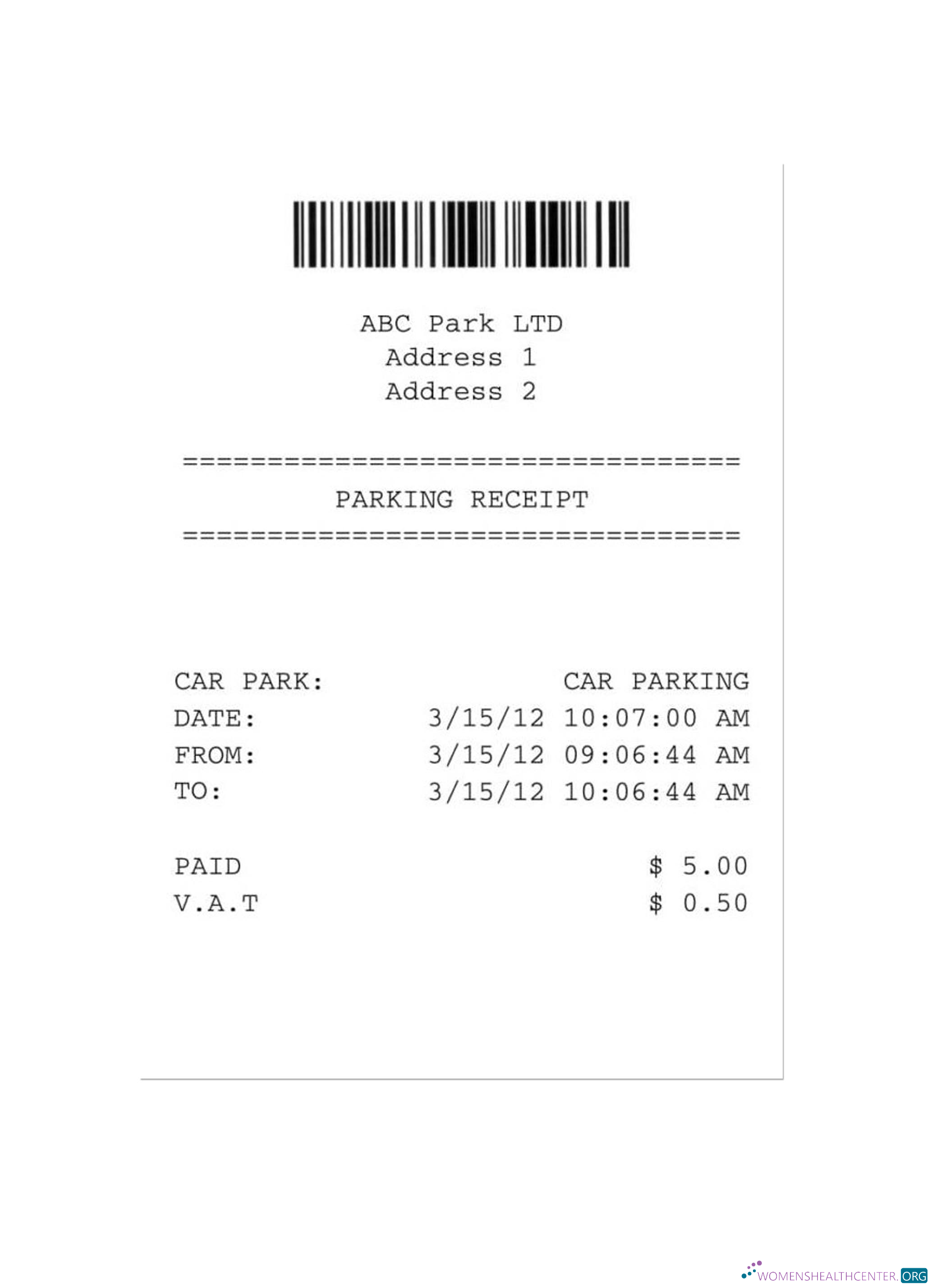 Download ABC PARK(PARKING) LTD payment check Photoshop template